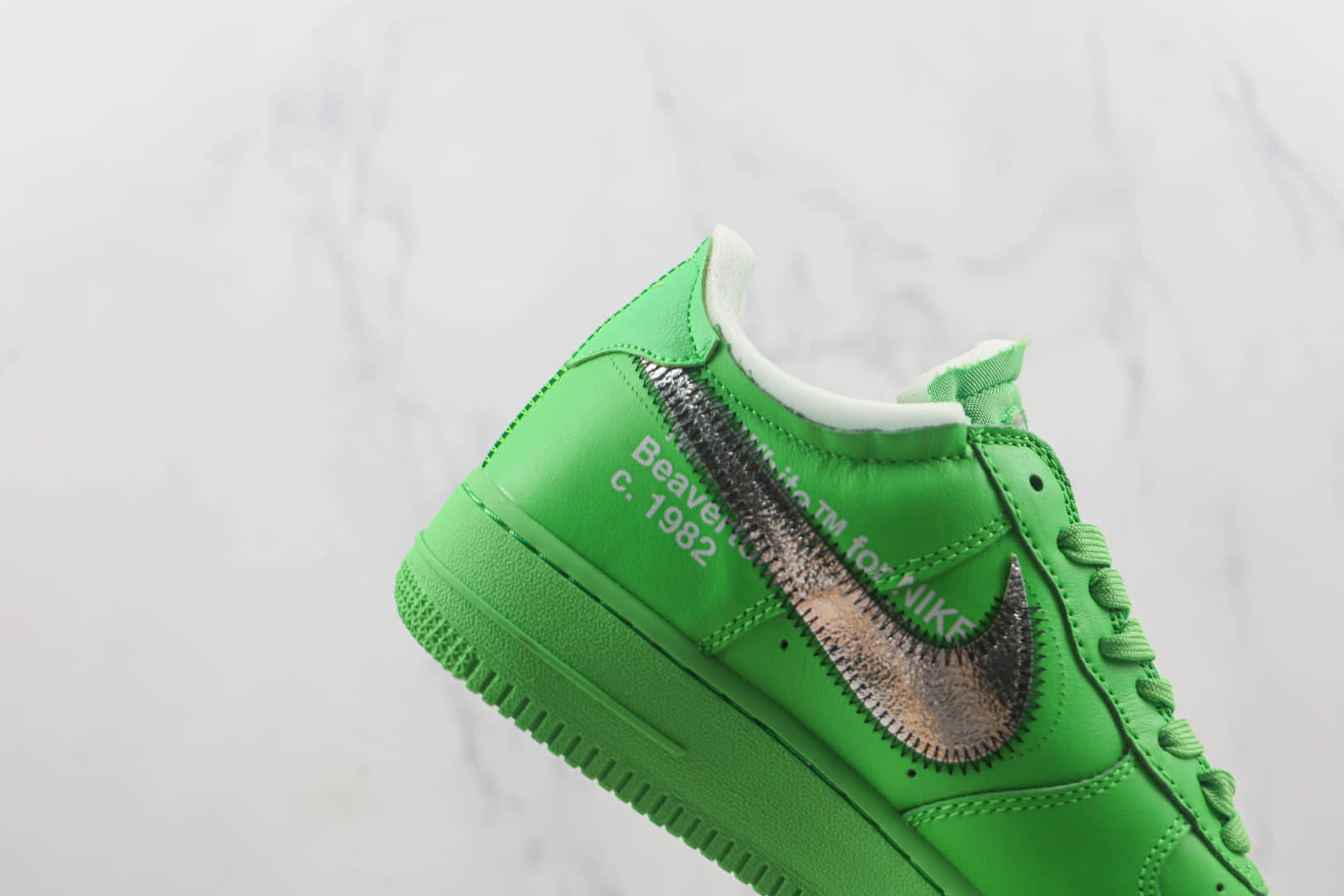 耐克Nike Air Force 1 x OW联名款纯原版本低帮空军一号绿色板鞋原楦头纸板打造 货号：DX1419-300