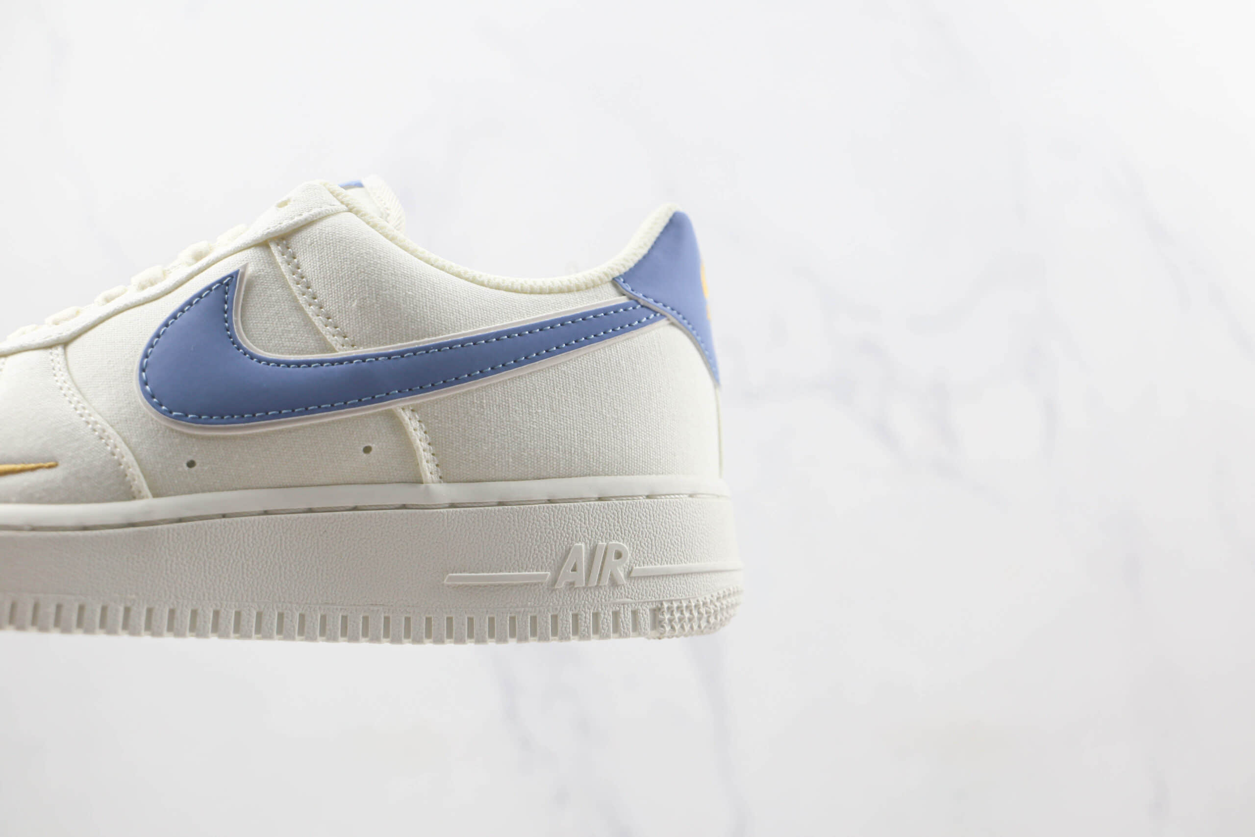 耐克Nike Air Force1莆田天花板纯原复刻版本低帮空军一号AF1蓝金双钩帆布板鞋内置气垫 货号:MN5696-209