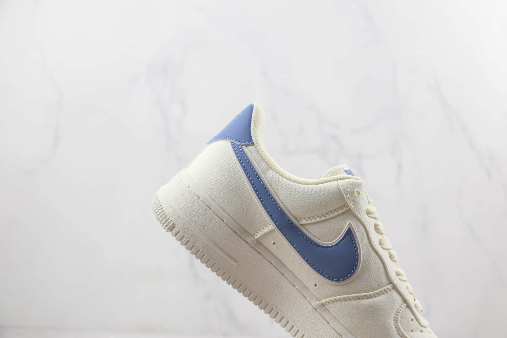 耐克Nike Air Force1莆田天花板纯原复刻版本低帮空军一号AF1蓝金双钩帆布板鞋内置气垫 货号:MN5696-209