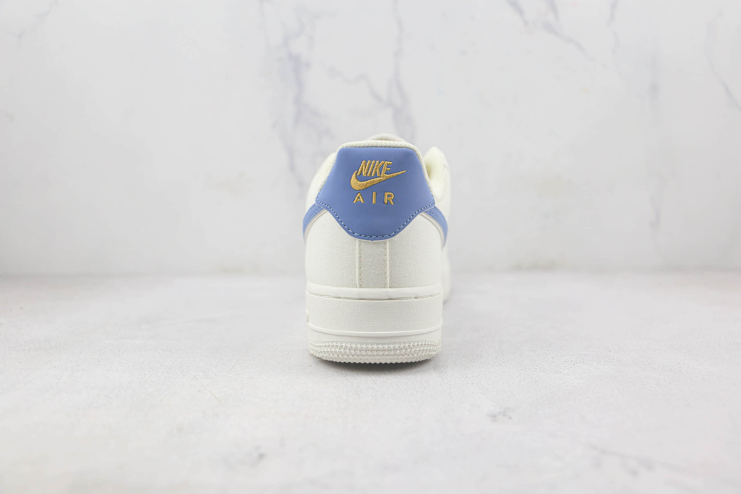 耐克Nike Air Force1莆田天花板纯原复刻版本低帮空军一号AF1蓝金双钩帆布板鞋内置气垫 货号:MN5696-209