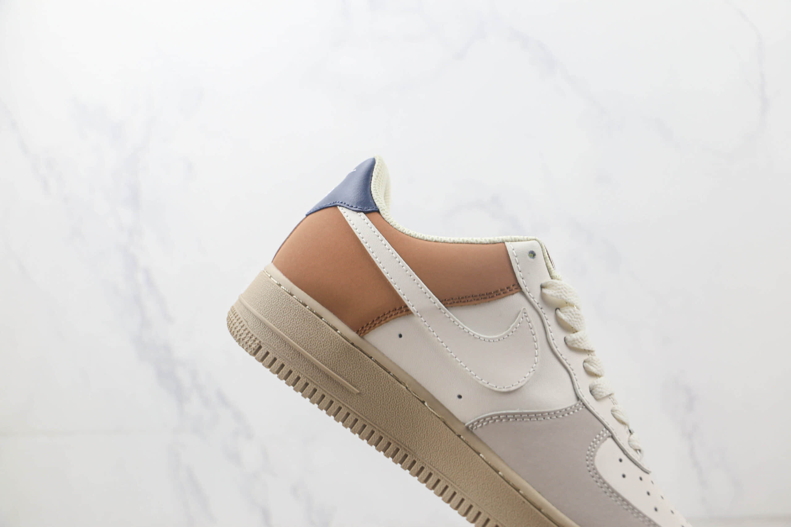 耐克Nike Air Force 1 Low纯原版本低帮空军一号白灰棕拼接板鞋 耐克空军一号定制款 货号:BS8871-107