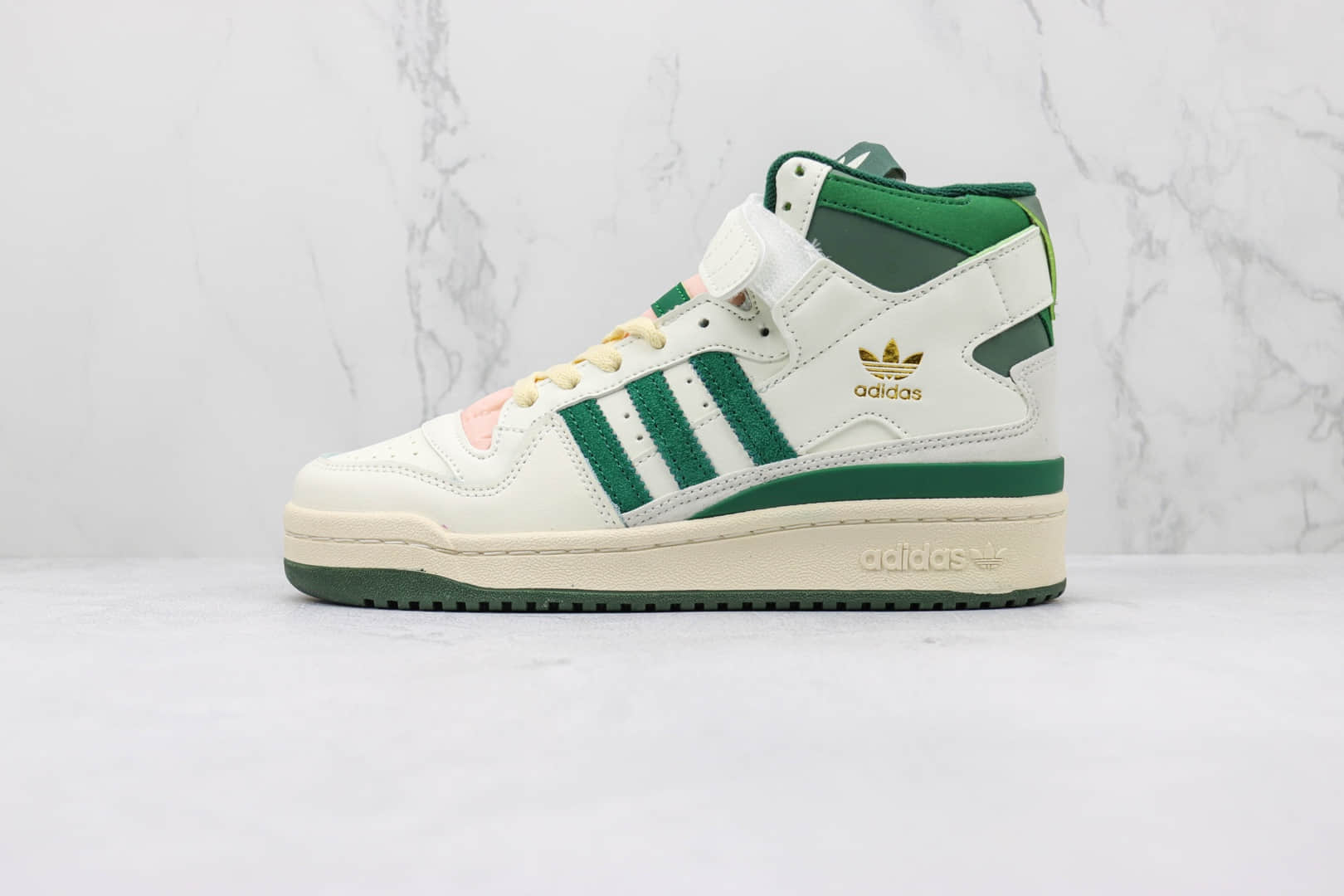 阿迪达斯Adidas Forum 84 High纯原版本高帮Forum84白绿色板鞋 阿迪达斯校园板鞋 货号：GW2203