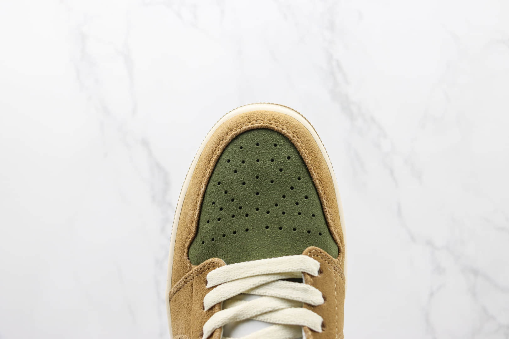 乔丹Air Jordan 1 Low纯原版本低帮AJ1白棕绿勾配色板鞋 莆田天花板AJ1系列 货号:DV0426-001