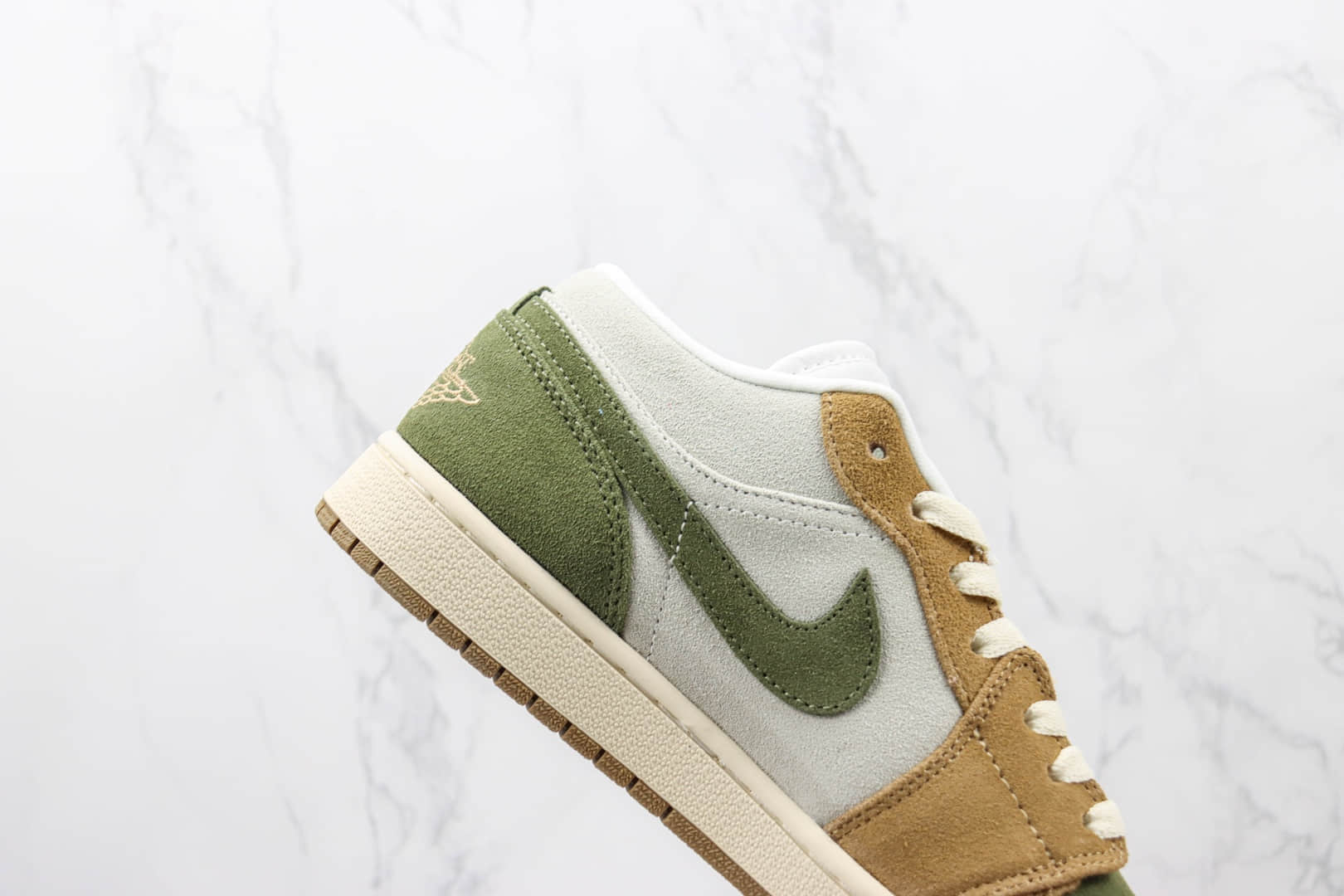 乔丹Air Jordan 1 Low纯原版本低帮AJ1白棕绿勾配色板鞋 莆田天花板AJ1系列 货号:DV0426-001