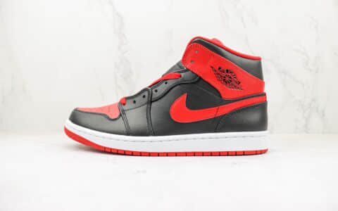 乔丹Air Jordan 1 Mid纯原版本中帮AJ1黑红脚趾板鞋 莆田天花板AJ1系列 货号：DQ8426-060