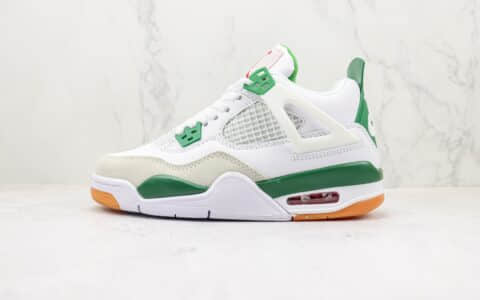 乔丹Air Jordan 4 Retro Pine Green x Nike SB纯原版本AJ4白绿色篮球鞋 莆田天花板AJ系列 货号：DR5415-103