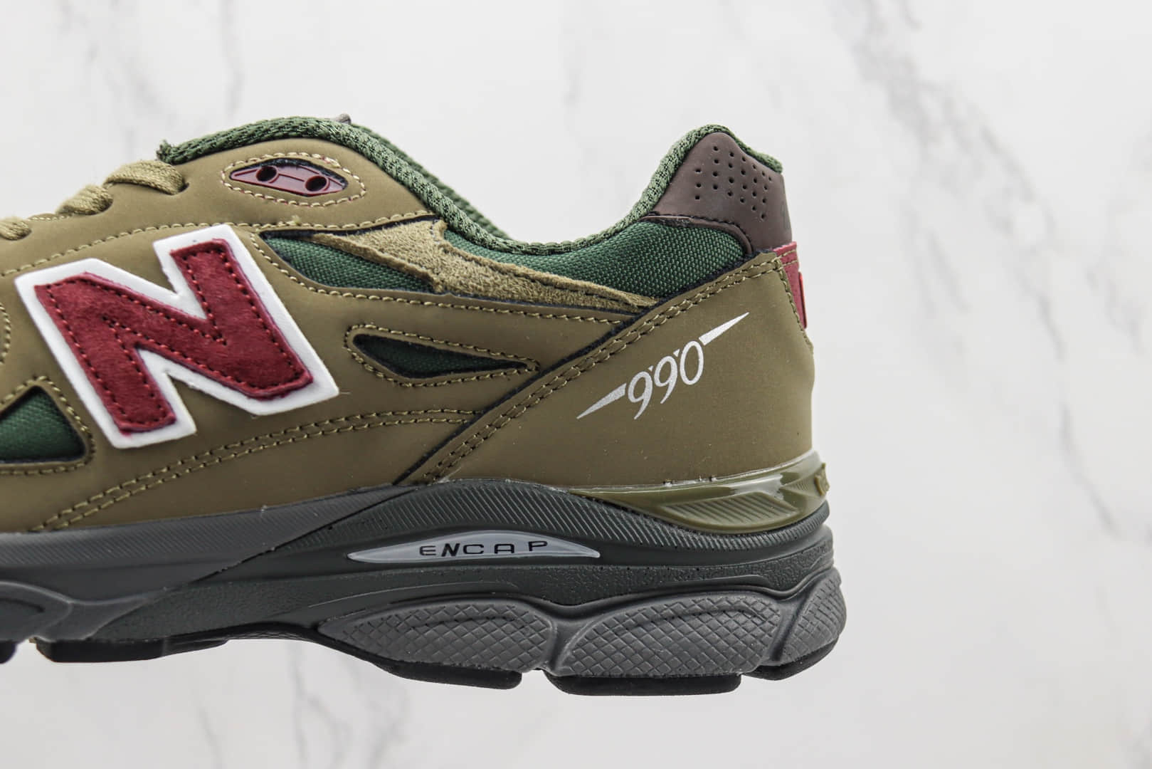 新百伦New Balance 990V3纯原版本美产NB990V3军绿色复古老爹鞋 莆田天花板NB老爹鞋 货号：M990GP3