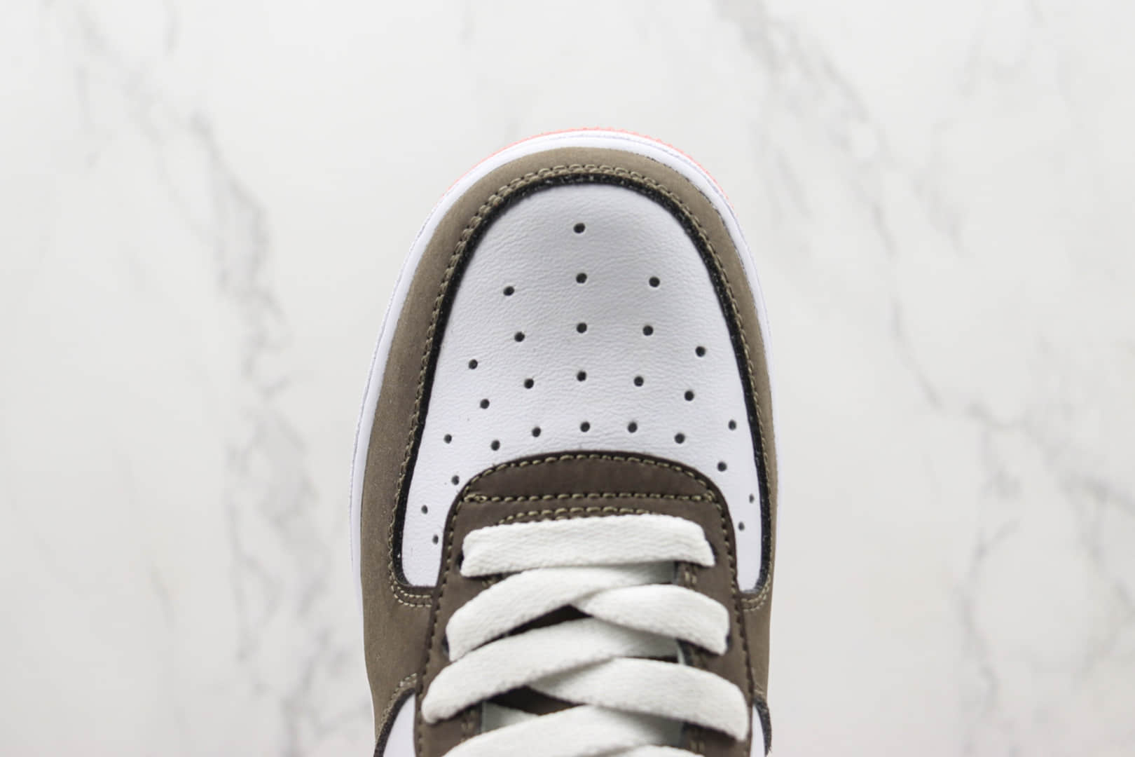 耐克Nike Air Force 1'07 Low纯原版本空军一号AF1白咖粉色TS刺绣板鞋 莆田天花板空军一号系列 货号:CN2405-111