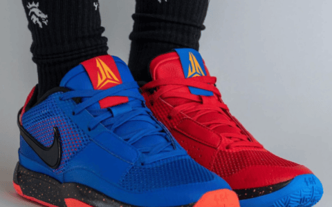 吸睛红蓝鸳鸯！莫兰特签名鞋Nike Ja 1新配色上脚实物曝光！ 货号：DR8785-401