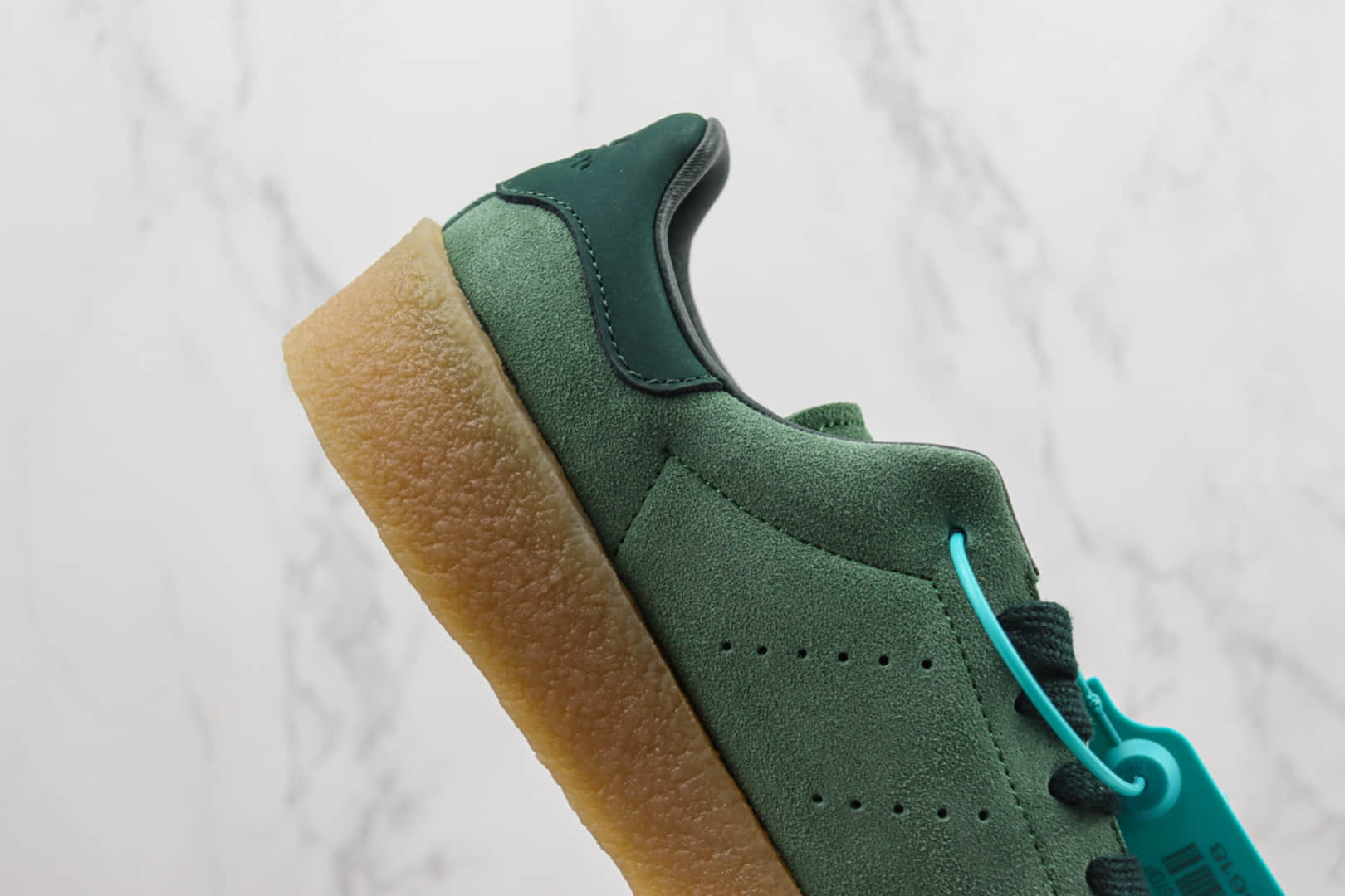 阿迪达斯adidas Stan Smith纯原版本史密斯抹茶绿生胶厚底板鞋 莆田复刻鞋货源 货号：FZ6444