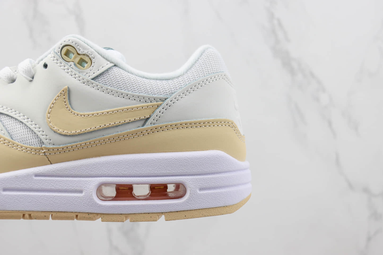 耐克Nike Air Max 1 PRM纯原版本Max1白黄色复古气垫跑鞋 莆田复刻耐克 货号:FB5060-100