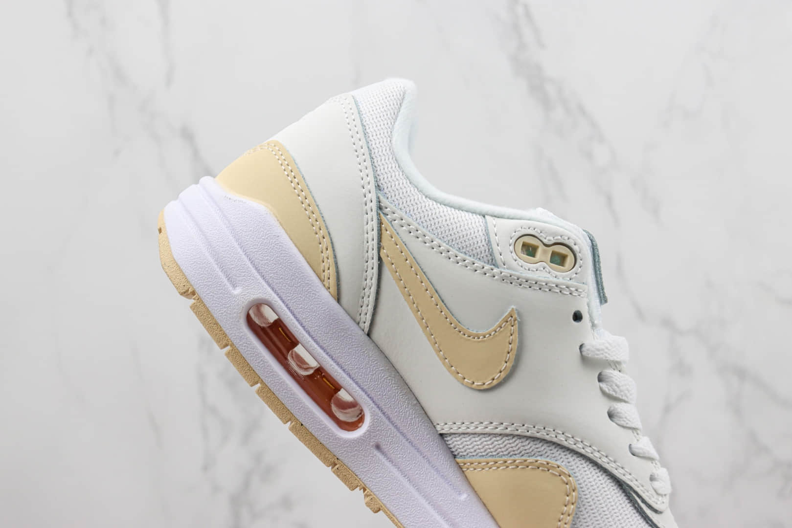 耐克Nike Air Max 1 PRM纯原版本Max1白黄色复古气垫跑鞋 莆田复刻耐克 货号:FB5060-100
