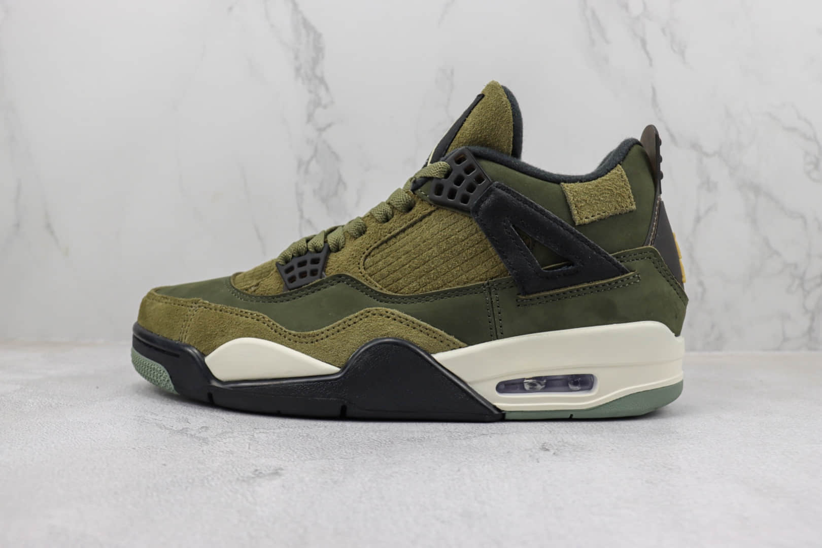 乔丹Air Jordan 4 Retro“Olive Canvas”纯原版本AJ4橄榄绿实战篮球鞋 莆田AJ货源 货号:FB9927-200