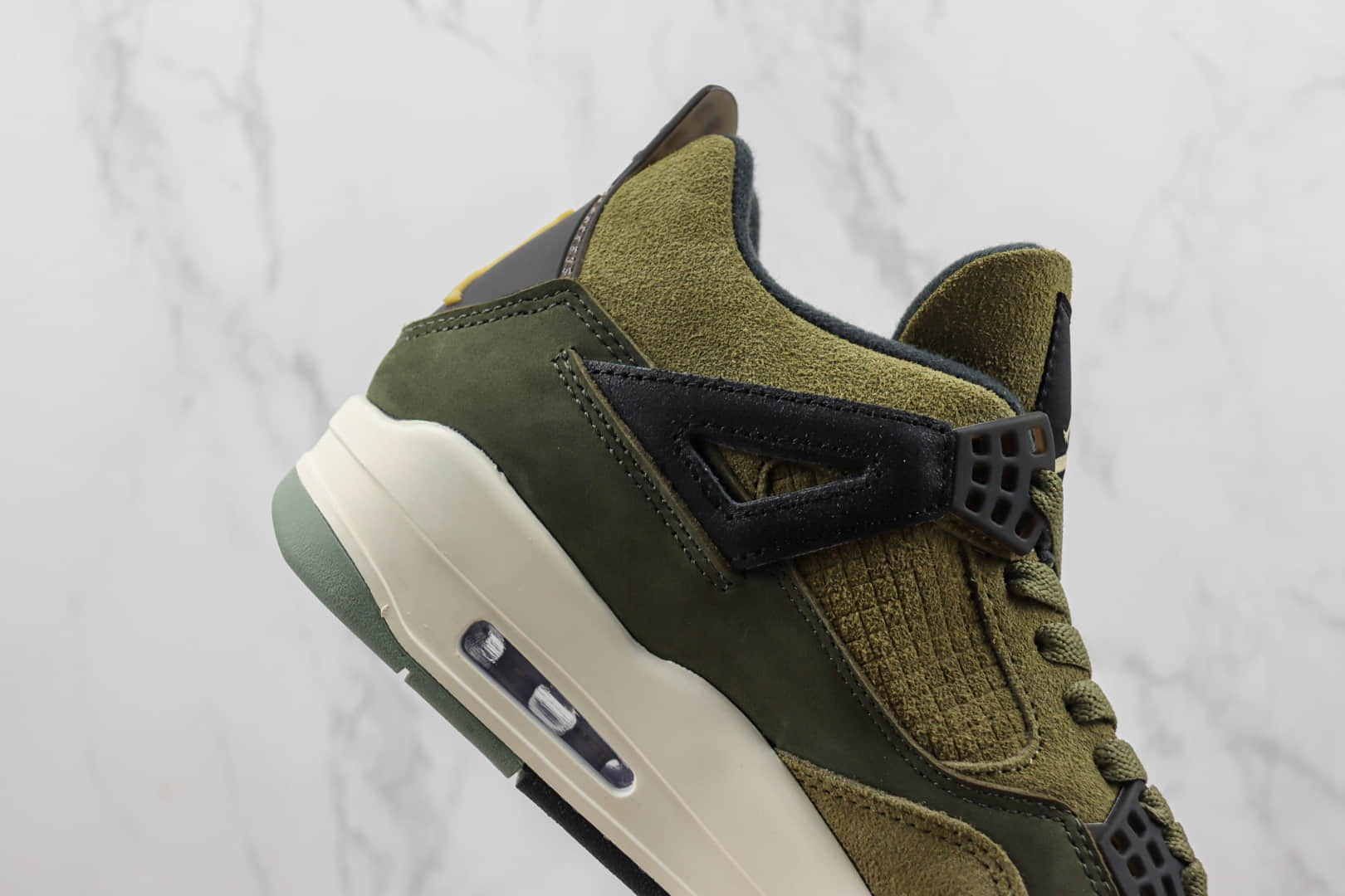 乔丹Air Jordan 4 Retro“Olive Canvas”纯原版本AJ4橄榄绿实战篮球鞋 莆田AJ货源 货号:FB9927-200