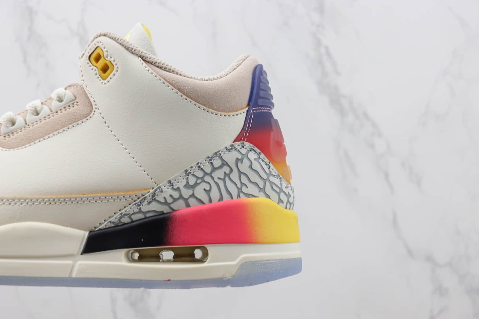 乔丹J Balvin x Air Jorden 3纯原版本AJ3彩虹渐变爆裂纹篮球鞋 莆田复刻鞋货源 货号:FN0344-901