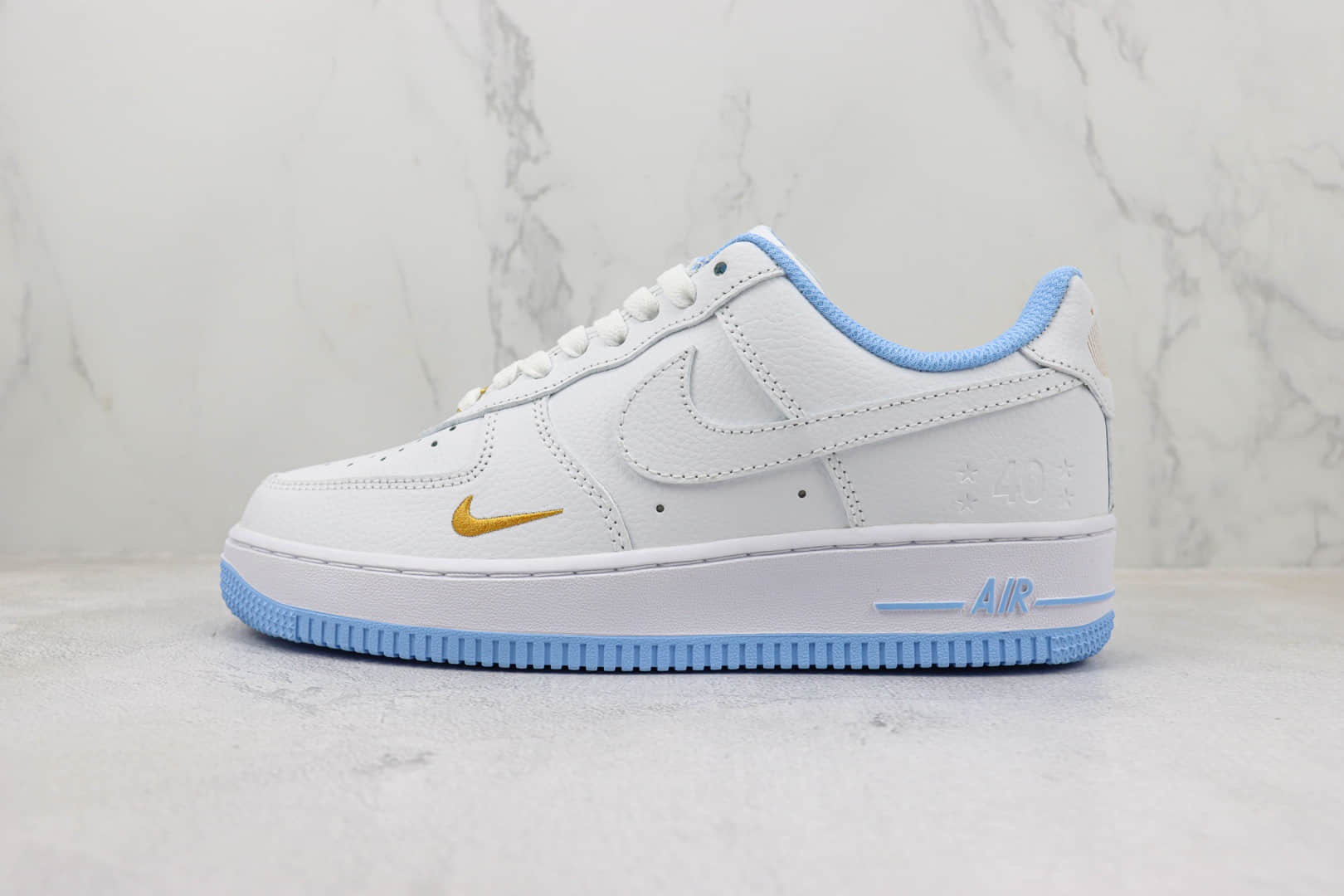 耐克Nike Air Force 1 Low纯原版本空军一号低帮AF1白蓝色40周年纪念板鞋 莆田天花板AF1 货号:DD1225-003
