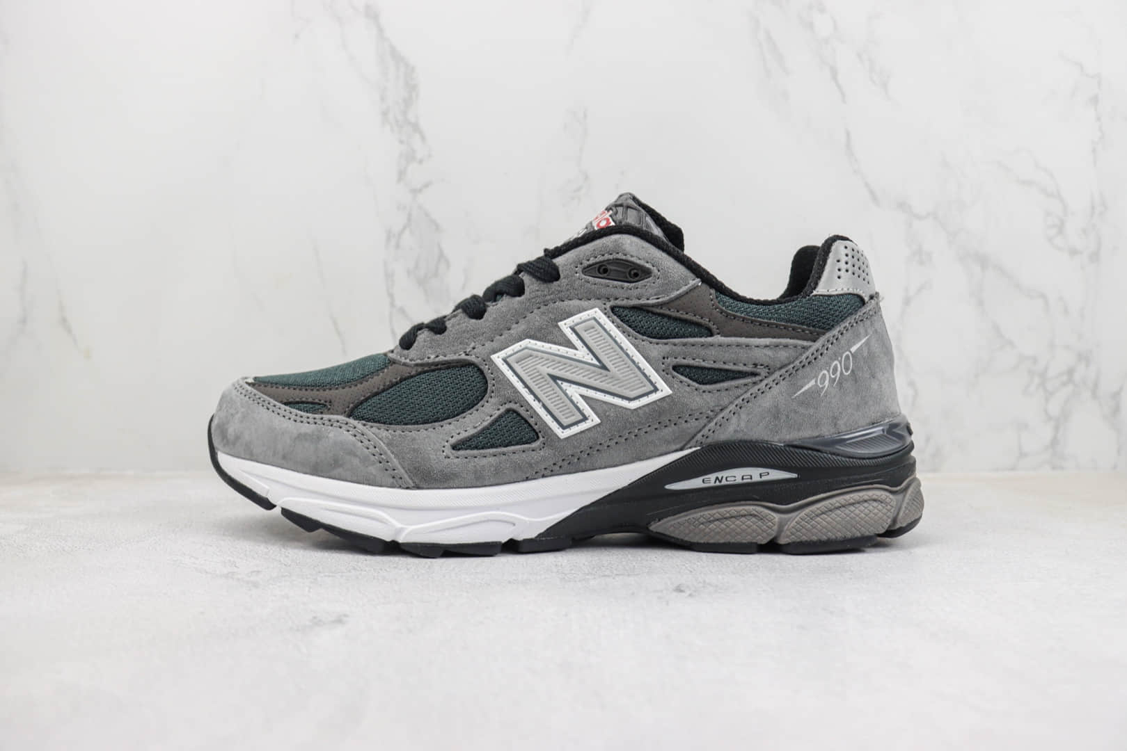 新百伦United Arrows & Sons x New Balance 990V3纯原版本UA联名NB990V3炭灰色复古跑鞋 莆田新百伦货源 货号:M990UA3
