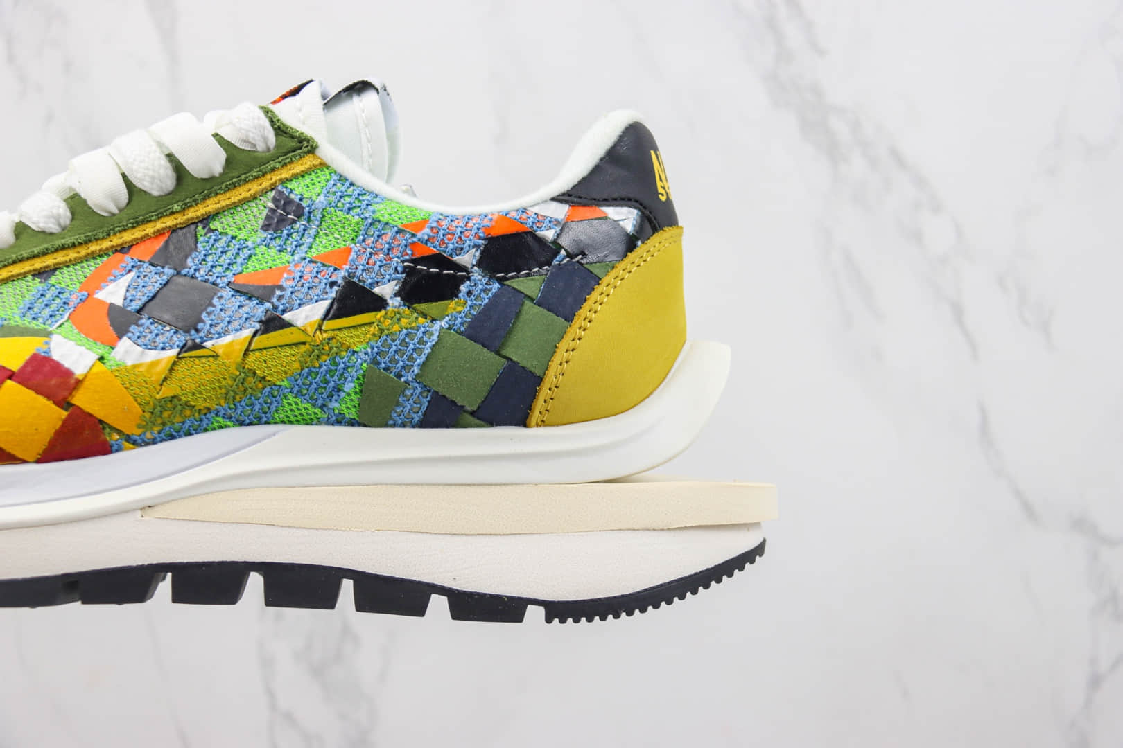耐克Sacai x Nike Waffe Woven“Green Gusto”纯原版本Sacai联名绿彩棋盘格编织解构华夫鞋 莆田耐克工厂 货号:DR5209-300