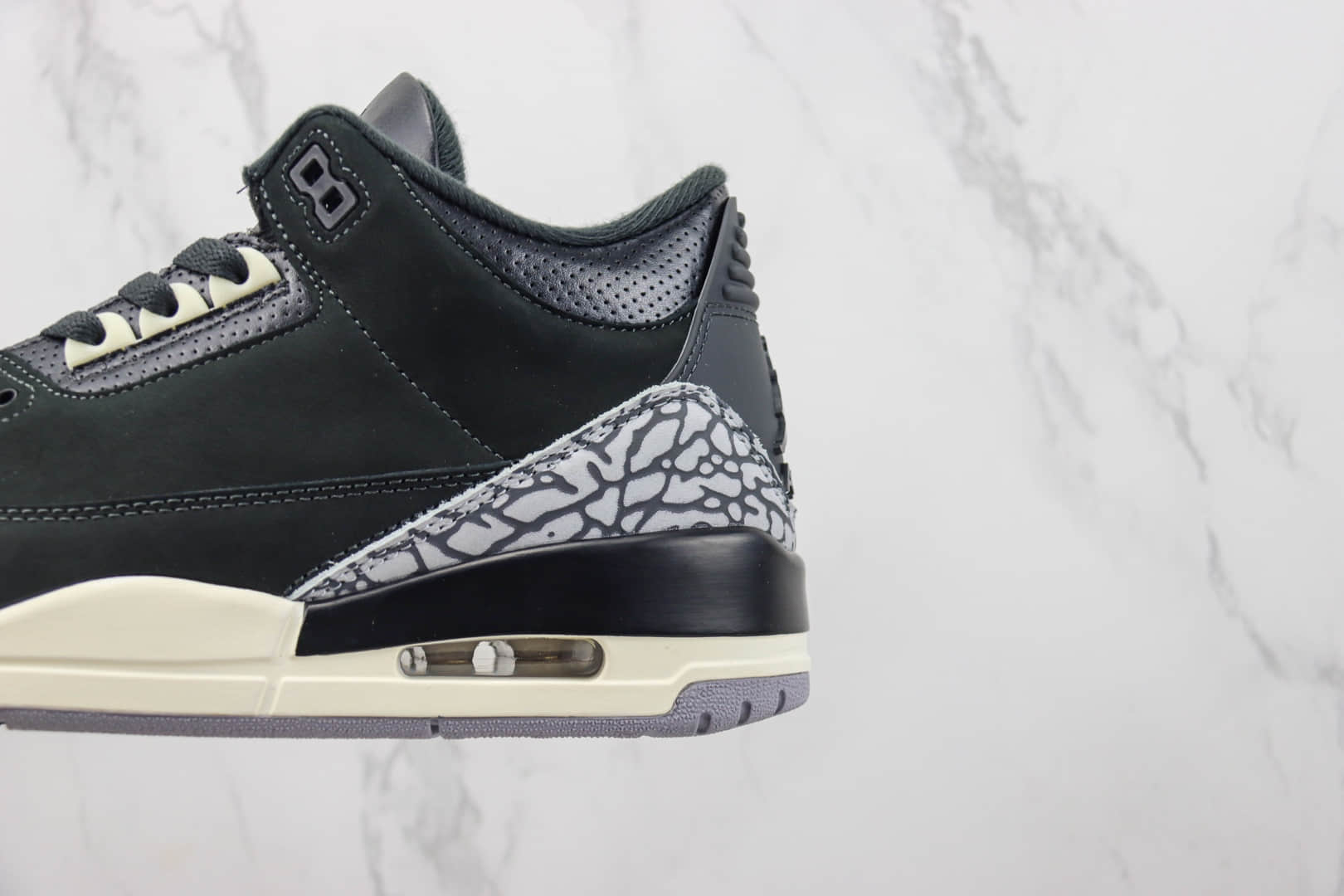 乔丹Air Jordan 3 “Off Noir”纯原版本AJ3黑水泥翻毛皮篮球鞋 莆田AJ货源 货号：CK9246-001