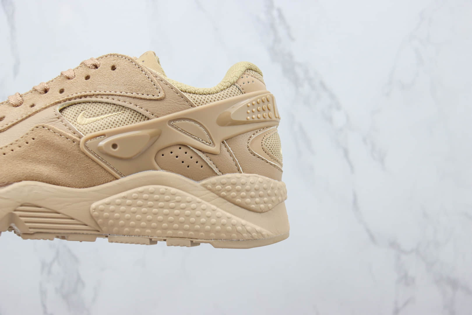 耐克Nike Air Huarache Runner纯原版本华莱士12代卡其色复古跑鞋 莆田耐克工厂 货号：DZ3306-200