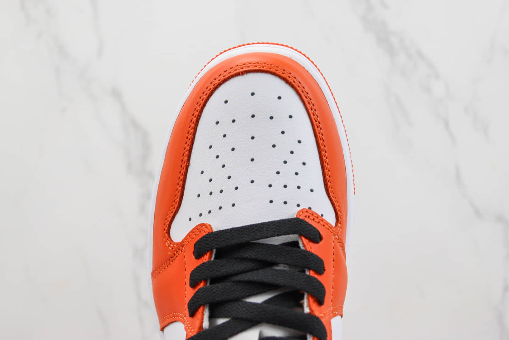 乔丹Air Jordan 1 Low纯原版本低帮AJ1扣碎白橙色板鞋 莆田复刻鞋货源 货号:CZ0775-801