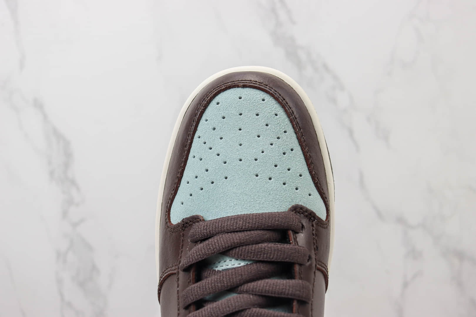 耐克Nike Dunk Low纯原版本低帮Dunk棕蓝印花板鞋 莆田耐克工厂 货号:312221-992