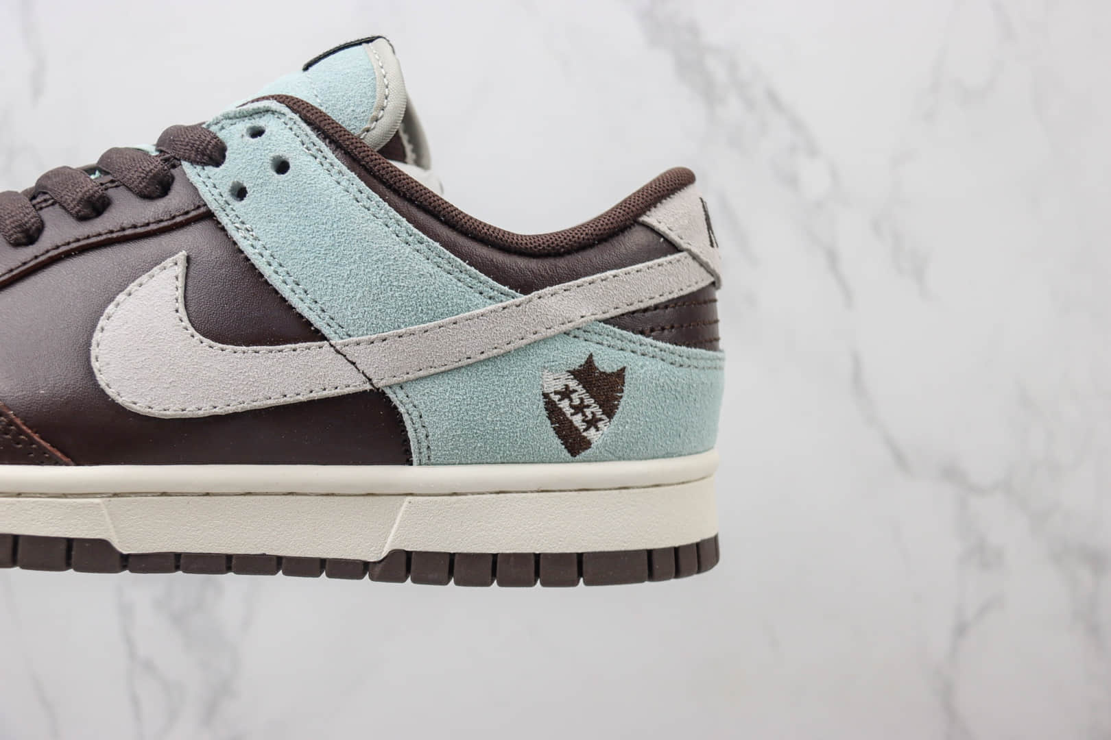 耐克Nike Dunk Low纯原版本低帮Dunk棕蓝印花板鞋 莆田耐克工厂 货号:312221-992