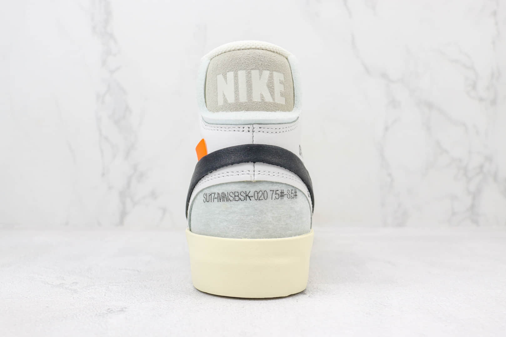 耐克Off-White X Nike Blazer Mid纯原版本中帮开拓者OW联名板鞋 莆田耐克货源 货号:AA3832-100