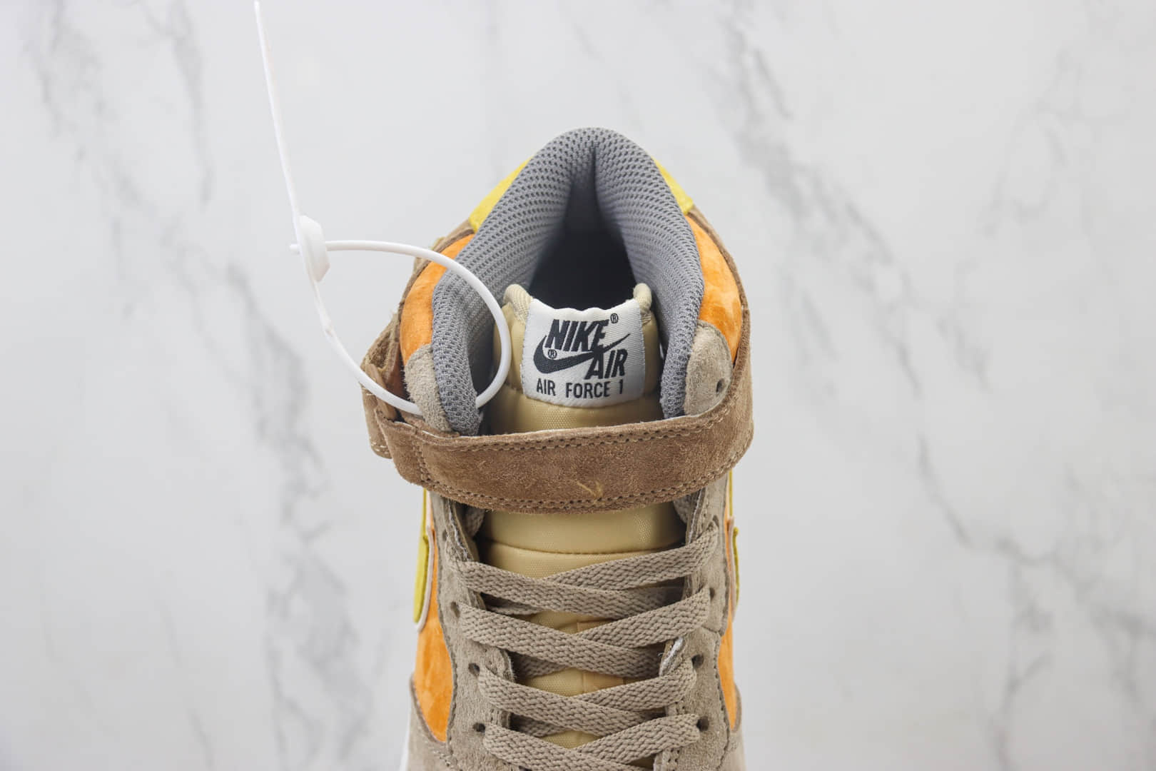 耐克Nike Air Force 1 Mid纯原版本中帮空军一号AF1棕橙色板鞋 莆田耐克代理 货号:CG9908-105