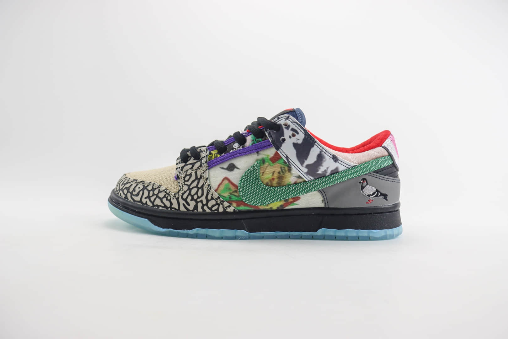 耐克Nike SB Dunk Low纯原版本低帮SB Dunk彩色拼接鸳鸯爆裂纹鸽子板鞋 莆田耐克工厂 货号：FD8776-666