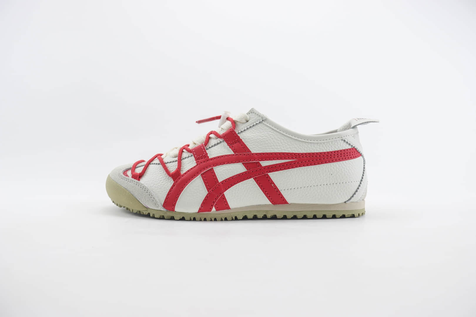 亚瑟士Onitsuka Tiger MEXICO 66纯原版本鬼冢虎龙年限定白红色龙吟虎啸绑带解构训练鞋 莆田亚瑟士货源 货号：1183C216-100