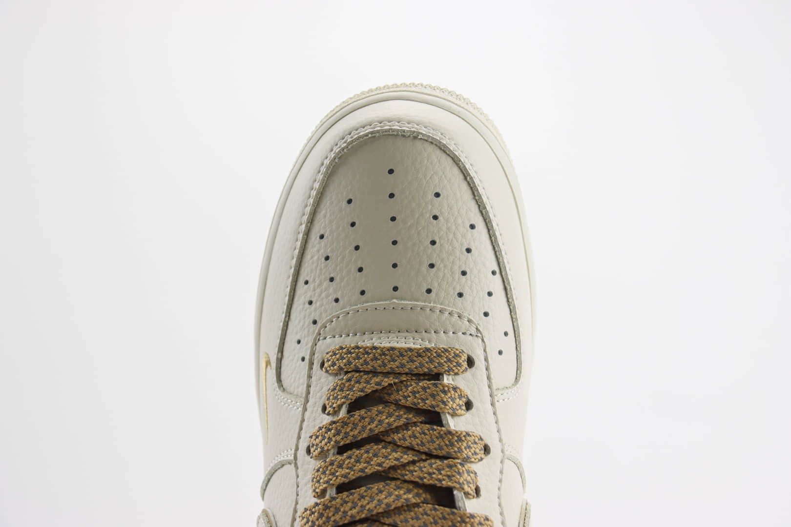 耐克Nike Air Force 1 Low纯原版本空军一号AF1米白棕双勾板鞋 莆田耐克代理 货号：MJ0319-027