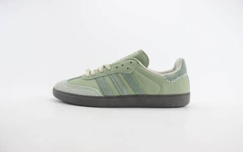 阿迪达斯adadis Originals Samba纯原版本桑巴抹茶绿复古板鞋 莆田阿迪达斯工厂 货号：IE0967