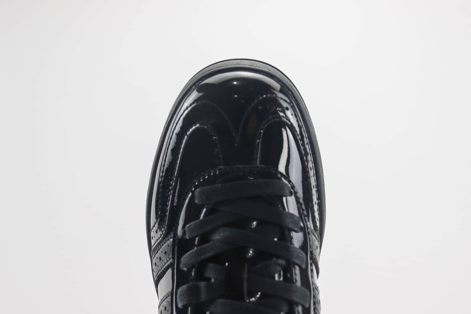 阿迪达斯adidas Originals Gazelle纯原版本黑色漆皮布洛克板鞋 莆田阿迪达斯批发 货号:IG1891