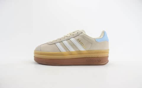 阿迪达斯adidas Originals Gazelle Bold W纯原版本灰白蓝三层厚底松糕鞋 莆田阿迪达斯货源 货号：JH5540