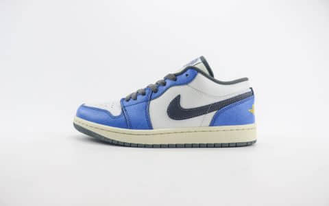 乔丹Air Jordan 1 Low纯原版本低帮AJ1蓝白黑板鞋 莆田复刻鞋货源 货号：FV8439-104