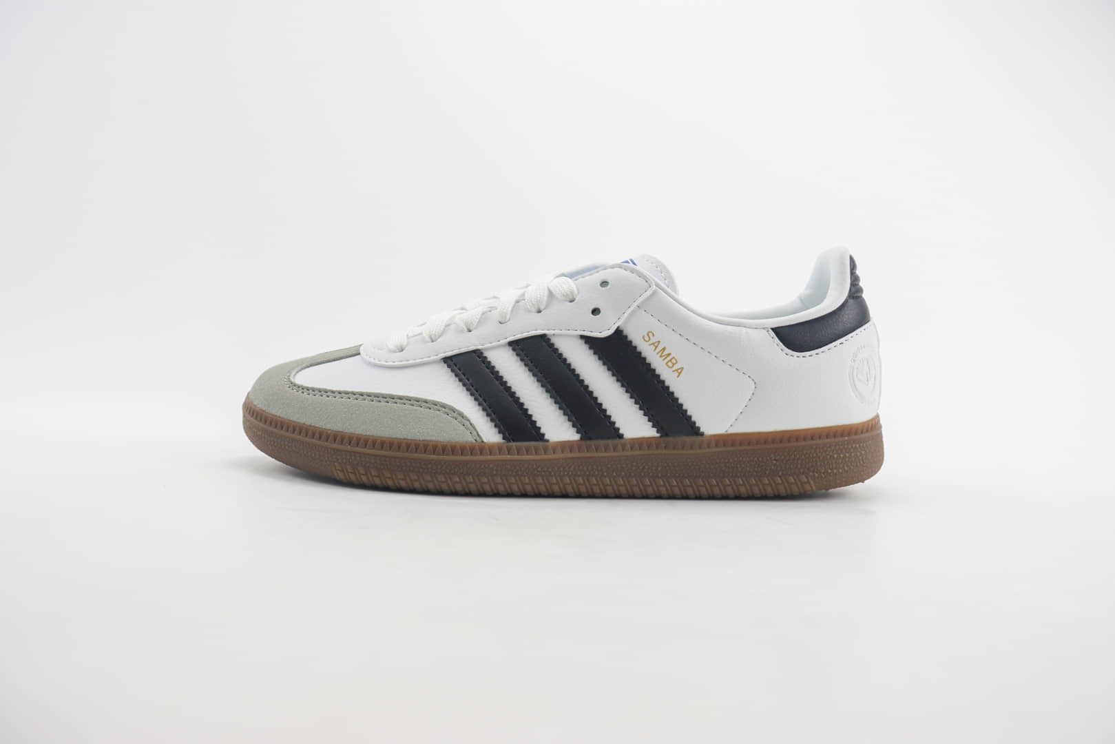 阿迪达斯adidas originals Samba OG纯原版本桑巴白灰黑生胶德训鞋 莆田阿迪达斯代理 货号：FW2427