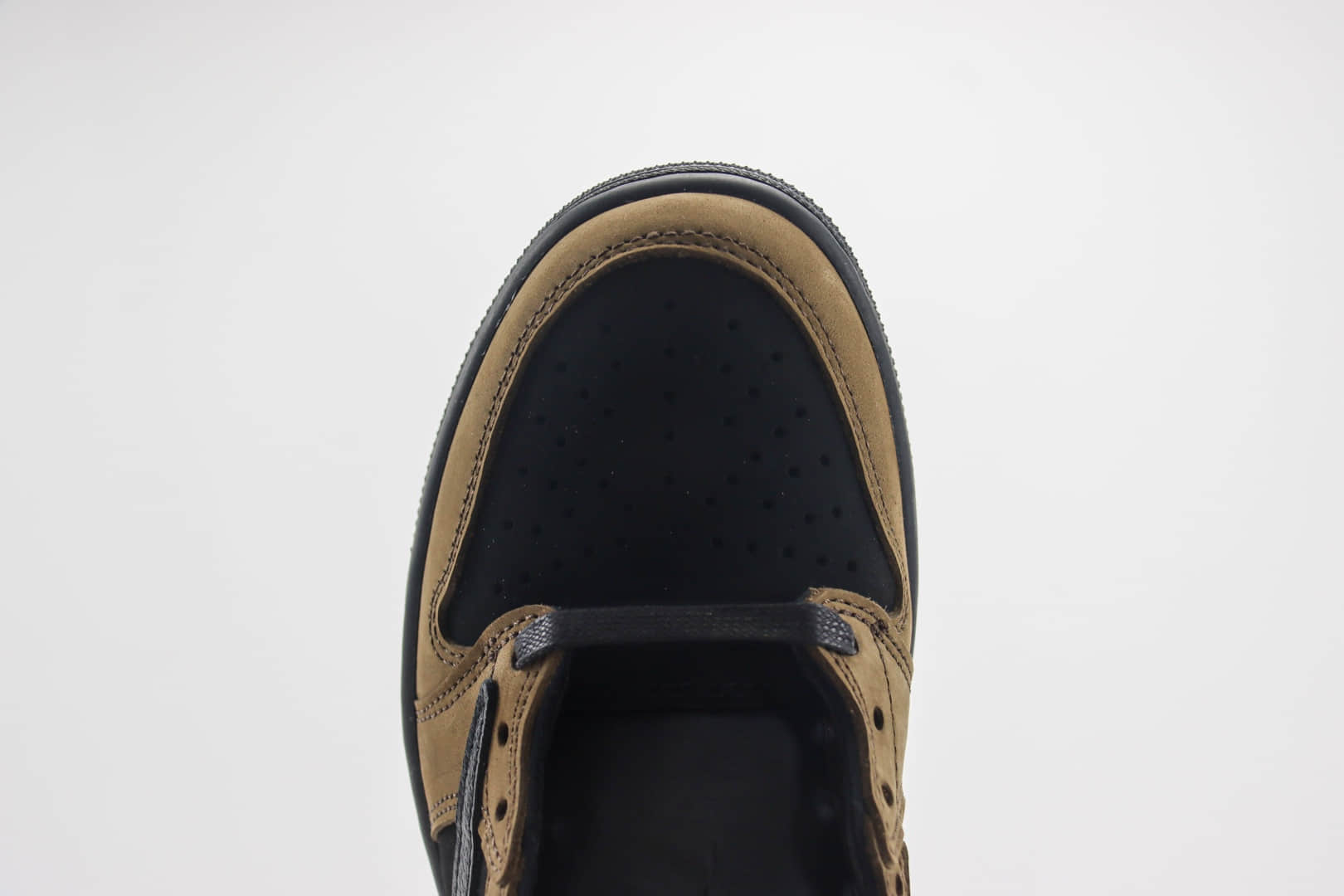 乔丹Travis Scott x Air Jordan 1 Low纯原版本低帮AJ1联名TS黑棕倒钩板鞋 莆田AJ货源 货号：DM7866-202