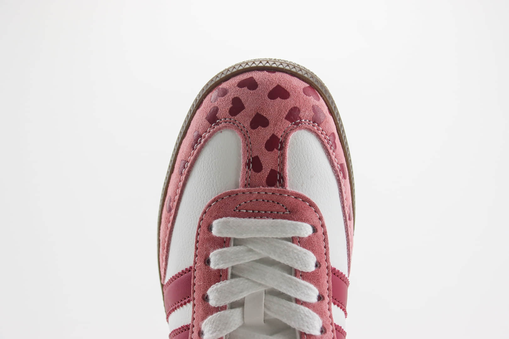 阿迪达斯adidas originals Samba纯原版本桑巴白粉红爱心板鞋 莆田阿迪达斯货源 货号:FW2414