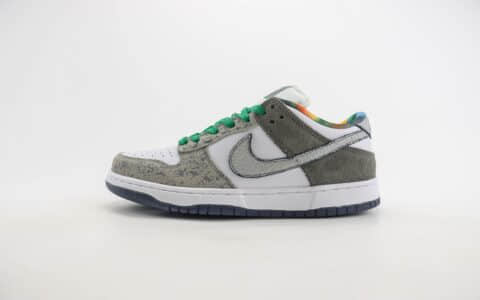耐克Nike SB Dunk Low纯原版本低帮SB Dunk灰白色翻毛皮爆裂纹板鞋 莆田耐克工厂 货号：HF4840-068