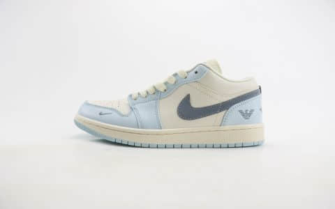 乔丹Air Jordan 1 Retro Low x Armani低帮AJ1白蓝色板鞋 莆田AJ系列代理 货号：WG8850-012