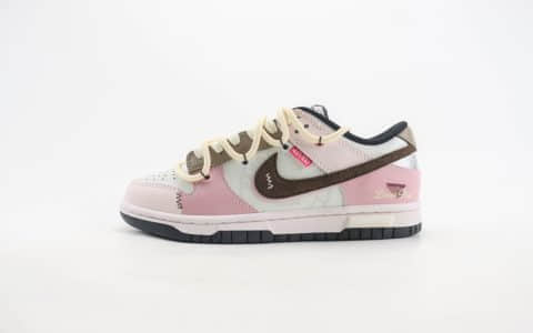 耐克Nike SB Dunk Low纯原版本低帮DUNK熊猫恶作剧白粉色情人节限定板鞋 莆田DUNK货源 货号：CW1590-100