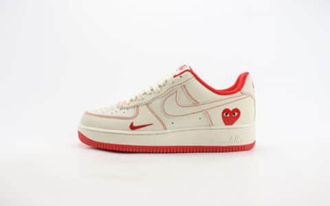 耐克Nike Air Force 1纯原版本空军一号AF1川久保玲联名白红缝线板鞋 莆田耐克货源 货号：KK3333-001