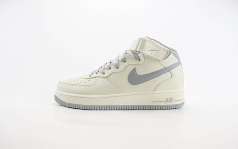 耐克Nike Air Force 1 Mid纯原版本空军一号中帮AF1米灰色板鞋 莆田耐克代理 货号：PA0920-608