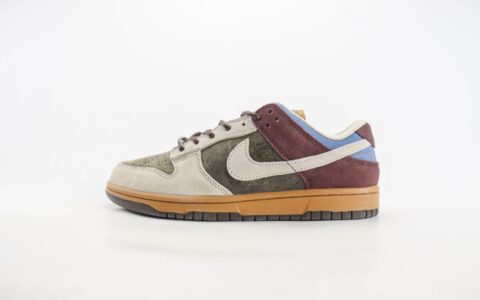 耐克Nike SB Dunk Low纯原版本低帮SB Dunk米灰棕拼接麂皮滑板板鞋 莆田耐克货源 货号：HQ3459-212