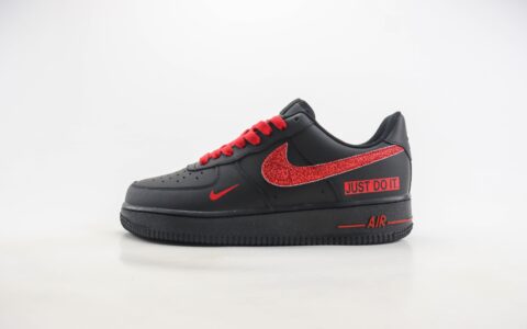 耐克Nike Air Force 1 Low纯原版本空军一号AF1黑红JUST DO IT低帮运动板鞋 莆田耐克代理 货号：CW2288-025