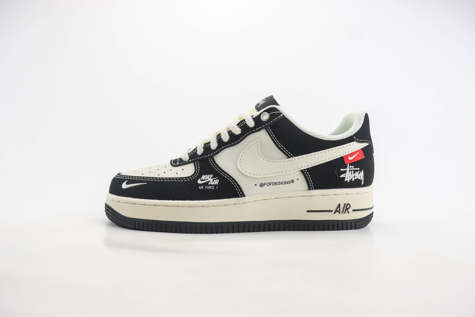 耐克Stussy x Nike Air Force 1 Low纯原版本空军一号斯图西联名AF1米黑小红标运动板鞋 莆田天花板AF1 货号:SJ6698-014