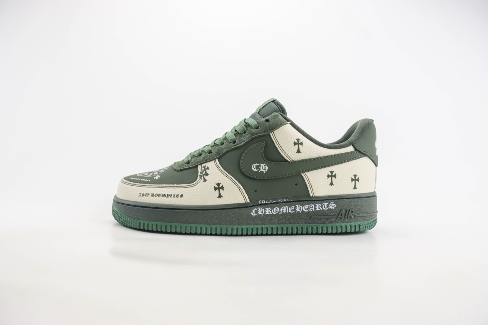 耐克Nike Air Force 1 Low纯原版本空军一号AF1克罗心联名米深绿涂鸦板鞋 莆田耐克货源 货号:KK1988-029