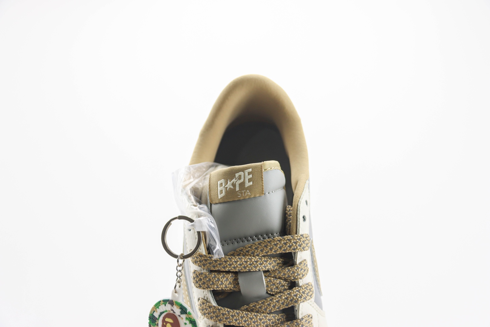 乔丹BAPE x Air Jordan 1 Low纯原版本猿人头联名AJ1米灰卡其低帮休闲板鞋 莆田AJ货源 货号：BB6511-623