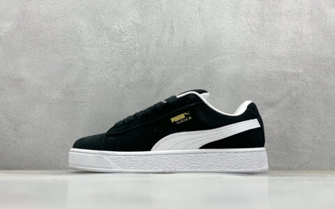 彪马Puma Suede XL纯原版本黑白金标防滑低帮板鞋 莆田彪马货源 货号：395205-02